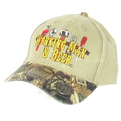New "Working Man & Beer" Bottle Opener Baseball Cap Hat Camo Adjustable Size