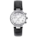 Accutron Women's Chamonix Diamond Chronograph Black Leather Watch #26R22