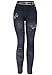 KMystic Women's Denim Print Fake Jeans Leggings (Black Butterfly)