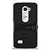 CoverON for LG Leon Tribute 2 Risio Case - [Titan Armor Series] Hybrid Hard and Soft Shockproof Dual Layer Protective Phone Cover with Kickstand - (Black)