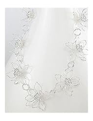 Flower Necklace In 92.5 Sterling Silver