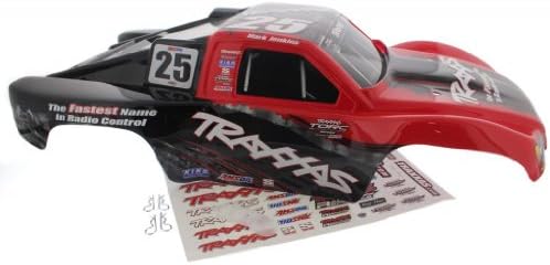 Traxxas 1/10 Slash 4x4 * RED MARK JENKINS BODY #25 * Black Decals