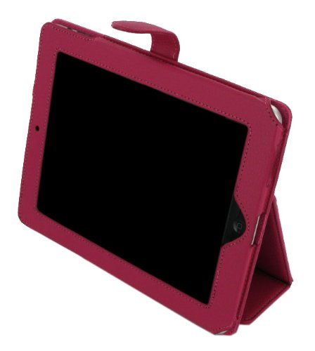 rooCASE Dual Station Leather Folio Case for iPad 1st Generation (Magenta)