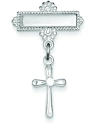 Sterling Silver Dangling CZ Cross Pin Jewelry