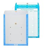 Columbian CO870 10x13-Inch Interdepartment Blue Special Attention Border String & Button White Envelopes, 50 Count