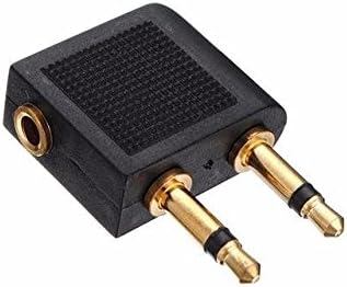 Zhanyun 3.5mm Female Stereo To 2x 3.5mm Male Mono Airplane Headphone Earphone Jack Audio Adapter