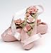 2 inch Pink Ceramic Ballet Slippers Adorned With Roses And Leaves