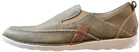 Natha Studios Men's Distressed Leather Casual Loafers, Sand, 10