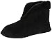 Dearfoams Women's Velour Bootie with Boa Flat (Large / 9-10 B(M) US, Black)