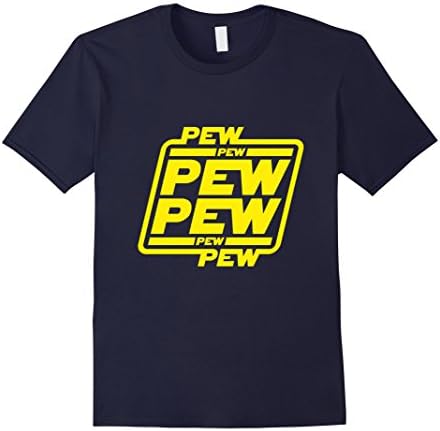 Men's PEW PEW PEW T SHIRT Medium Navy