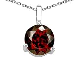 1.35 cttw Genuine Round Garnet Solitaire Pendant - 14kt Yellow Gold