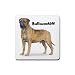 Bullmastiff Rubber Square Coaster (4 pack)