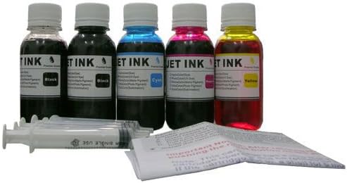 Ink Dynasty 400ML UV Resistant Dye Ink Refill Kit for Refillable cartridge Canon MX452 MX512 MX522 MX374 PGI240 CIS CISS - Black, Cyan, Magenta, Yellow