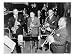 Louis Armstrong, African American Jazz Musician, Conducting His Band During a Radio B...