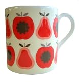Orla Kiely Bone China Coffee Mug - Red Apples & Pears
