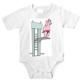 Onesie with board, pig, sports, pool, off, swimming, diving
