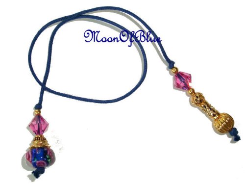 Swarovski Crystal Lampwork Bead Thong Bookmark #BKT10