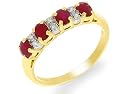 9ct Yellow gold Ruby and Diamond Ring
