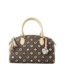 Dooney Bourke Crossword Signature Domed Satchel Black