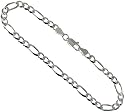 Sterling Silver 3/16" ( 4.4 mm ) Figaro Chain, NICKEL FREE. Sizes 7", 8", anklet, 16", 18", 20", 22", 24", 30"