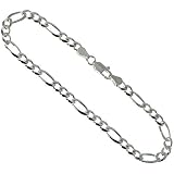 Sterling Silver Figaro Chain 3/16 in. (4.4 mm), NICKEL FREE. Sizes 7 in., 8 in., anklet, 16 in., 18 in., 20 in., 22 in., 24 in., 30 in.