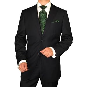 Modern Signature Collection Italian Fit Mens Suit Italian Merino Wool 140s Two Button Jacket Plus...