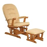 Hudson Reclining Glider and Ottoman Set - Honey/ Fawn