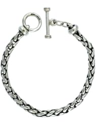 Sterling Silver Handmade Wheat Link Bracelet 1/4 inch wide, sizes 8, 8.5 & 9 inch