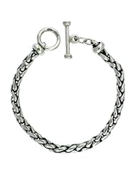 Sterling Silver Handmade Wheat Link Bracelet 1/4 inch wide, sizes 8, 8.5 & 9 inch