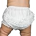I.C. Collections Baby Girls White Batiste Rumba Diaper Cover Bloomers