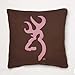 Buckmark Square Logo Pillow Color: Brown