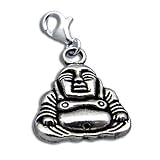 Beggar Charms pendant - silver Statue Buddha 3D #8376, bracelet Charm  Phone Charm, Thomas Sabo compatible