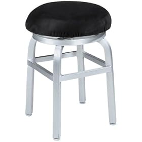 Melanie Vanity Stool Swivel black Fb Brushed Aluminm by Home Decorators Collection