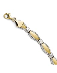 10k rhodium plated yellow gold Leslies Two tone Diamond cut Bracelet