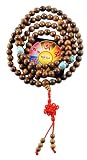 Tibetan Sandalwood Turquoise 8mm Yoga Meditation Prayer Beads Mala and a Free Copyrighted Buddha Eye Magnet
