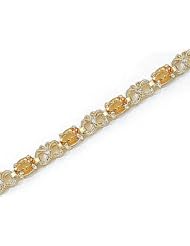 14kt Yellow Gold Oval Citrine and Diamond Bracelet