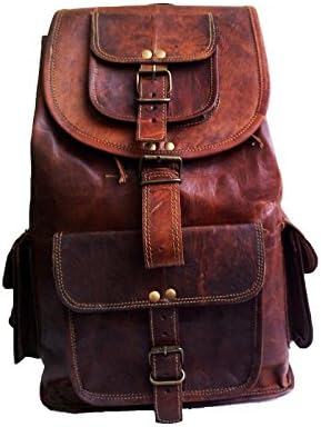 SKH12 men's women's Genuine Leather small medium backpack rucksack book school bag