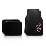 BDK MT-453 Carpet Floor Mats Three Hearts Design