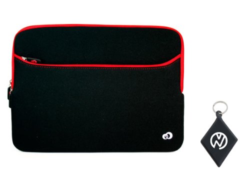 Sony VAIO Y Series VPC-YB33KX/S 13.3 Inch Laptop Neoprene Situation With Dual-Pocket Color Black / Red + Nuvur � Keychain (ND13G2R1)