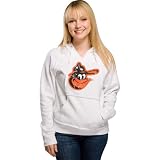 Baltimore Orioles Women's Cooperstown White Brushed Fleece Hooded Pullover Sweatshirt