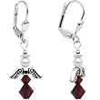 Handmade January Birthstone Angel Silver Plated Earrings MADE WITH SWAROVSKI ELEMENTS