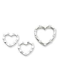 Sterling Silver CZ Heart Earring & Pendant Set