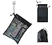 Shower Bag Tote, Mesh Caddy Toiletry Organizer 12â€L x 9â€W, Compact and Lightweight With Suction Cup, Cord for Hanging, Zipper and Drawstring Pouch 14â€L x 10â€W, Black