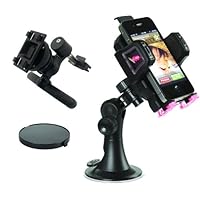 Skiva StrongMount M1 Universal Car Holder/Mount for iPhone 5, 4, 4S, 3G & 3Gs, BlackBerry Torch, HTC EVO, DROID, Samsung Galaxy s2, EPIC on Windshield, Dashboard & AC Vent