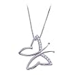 Sterling Silver 0.06 ct. Diamond Butterfly Pendant with Chain