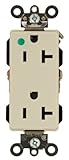 Leviton 16362-HGT 20 Amp, 125 Volt, Decora Plus Duplex Receptacle, Straight Blade, Hospital Grade, S