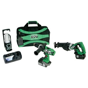 Hitachi KC18DAL 18-Volt 3-Piece Lithium-Ion Cordless Combo Kit