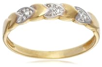 9ct Yellow Gold AMR312459 Ladies 0.015ct Diamond Band Ring