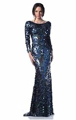 Long Sleeves Chiffon/Taffeta/Tulle Crystals Lace  Applique Crystal Beaded Evening Dress  With Rhinestones
