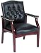 Boss Button Tufted Guest Chair - B959 - Oxblood Vinyl